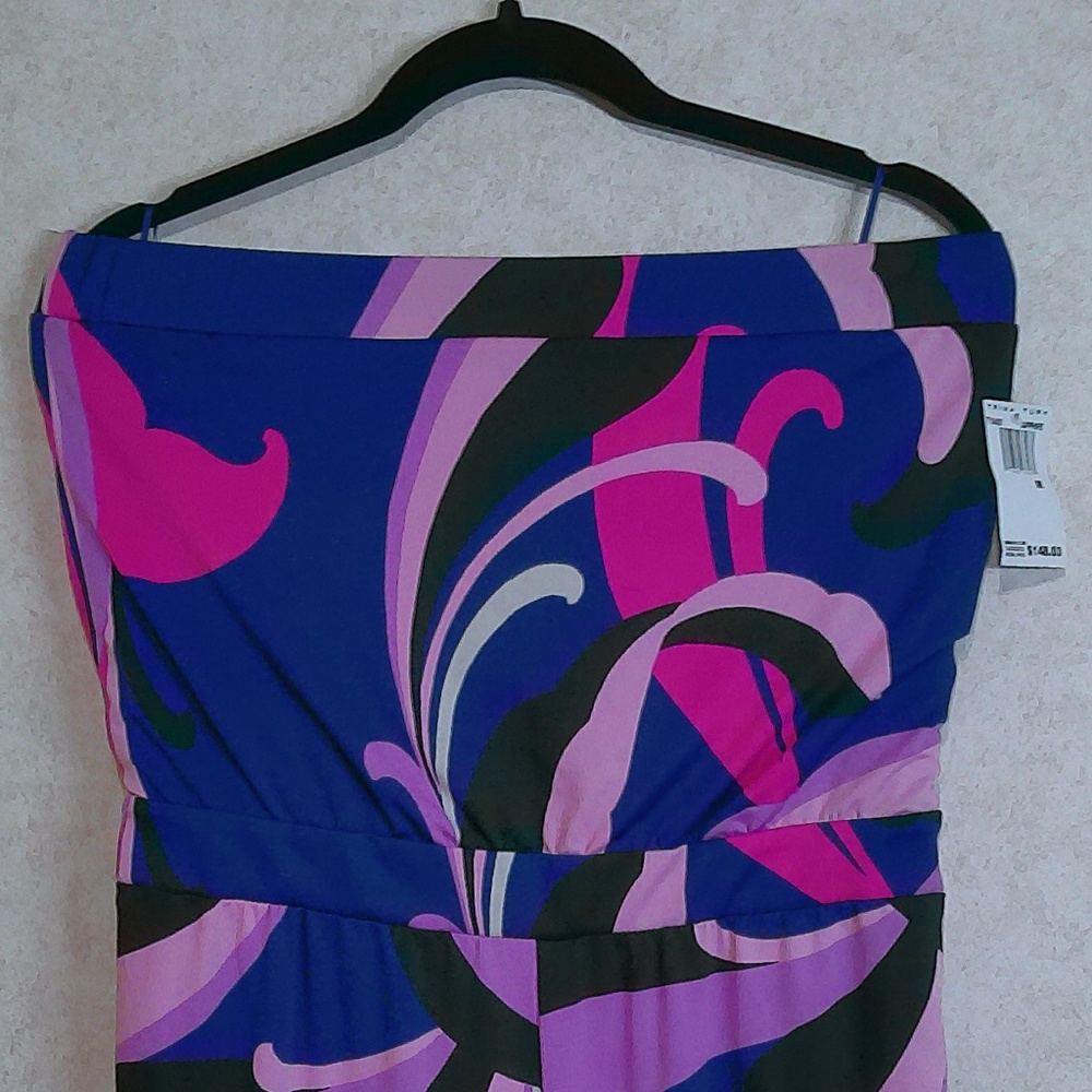 Nwt Trina Terk Jump Suit Abstract Pattern Blue Bl… - image 3
